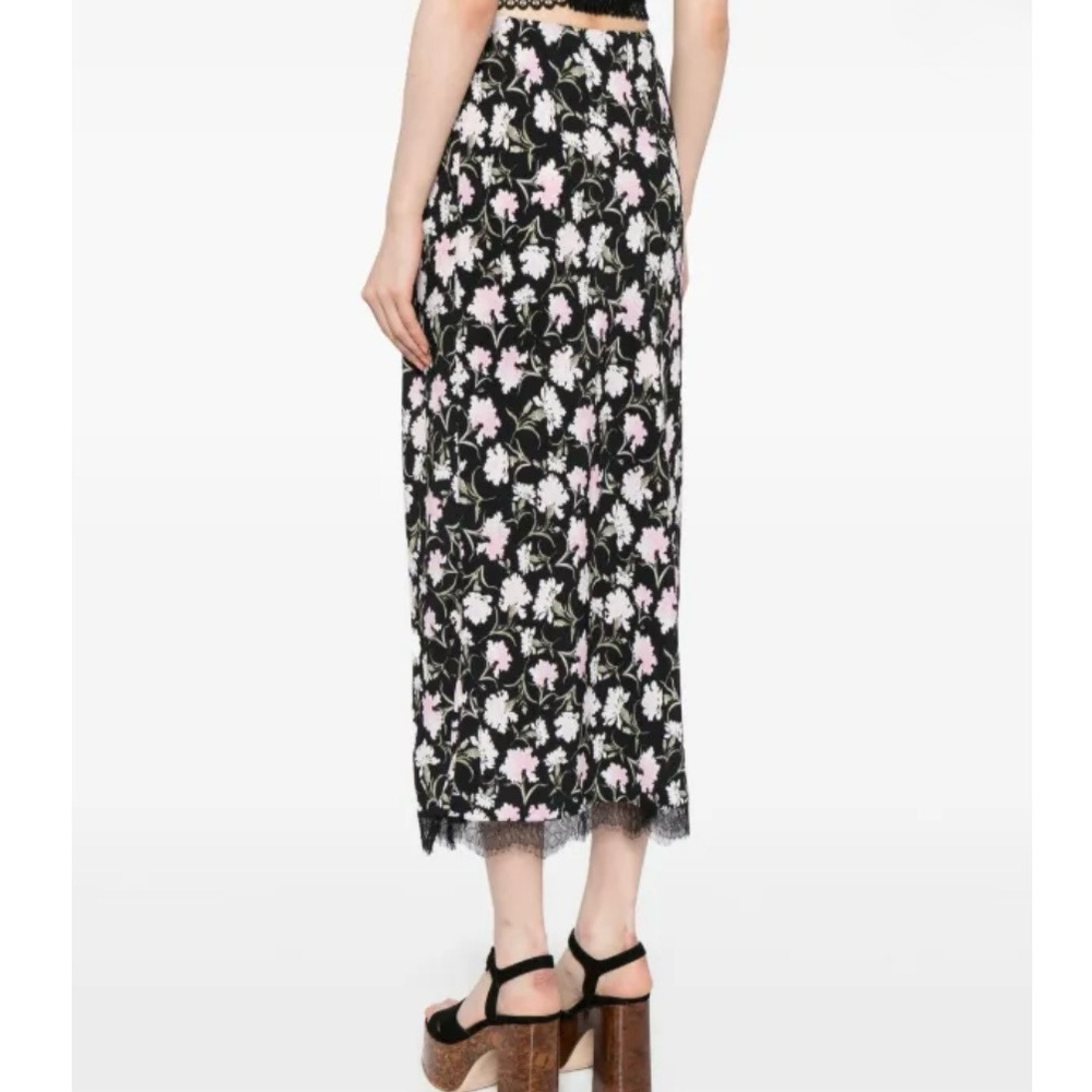 LoveShackFancy Castel Floral Black and Pink Maxi Skirt size XS - Picture 2 of 14